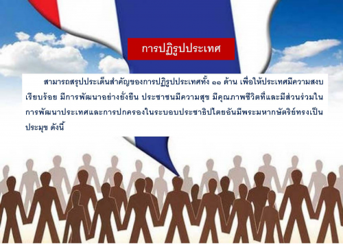 สรุปประเด็นสำคัญของการปฏิรูปประเทศ 11 ด้าน