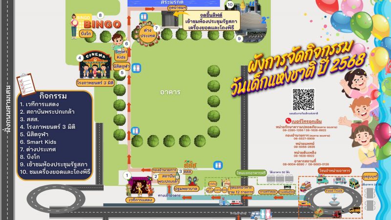 ผังการจัดกิจกรรมวันเด็กแห่งชาติ ประจำปี 2568