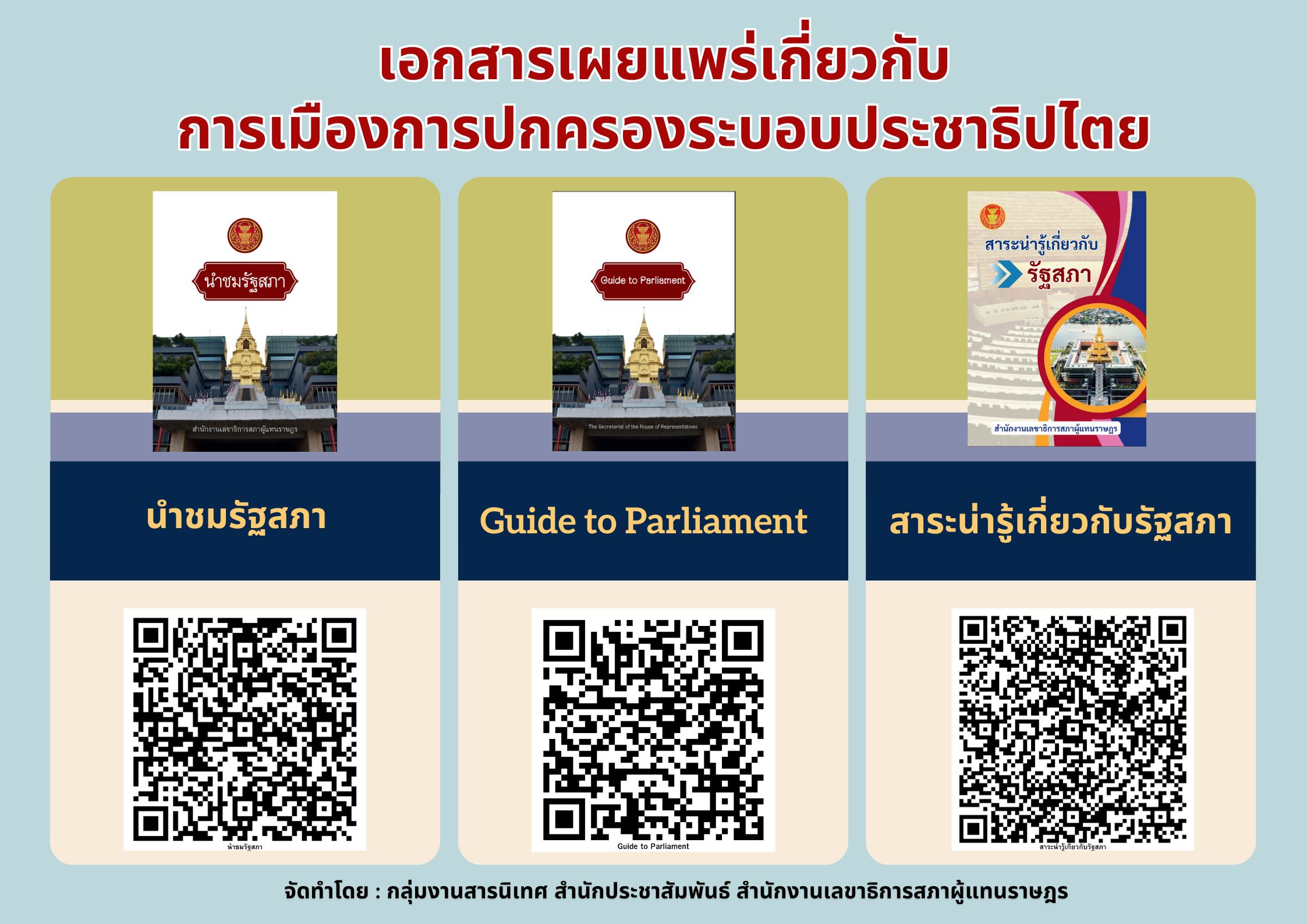 เอกสารเผยแพร่เกี่ยวกับการเมืองการปกครองในระบอบประชาธิปไตยฯ