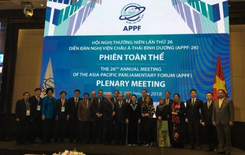 คณะผู้แทนสภานิติบัญญัติแห่งชาติ เข้าร่วมการการประชุมประจำปีรัฐสภาภาคพื้นเอเชียและแปซิฟิก (APPF) ครั้งที่ 26